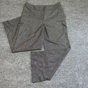 Chico's Sequin Wide Leg Pants Sz 2.5 US 14 Black White Statement